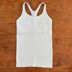 Lululemon Light Blue Ebb to Street Racerback Athletic Ribbed Tank Top Shirt